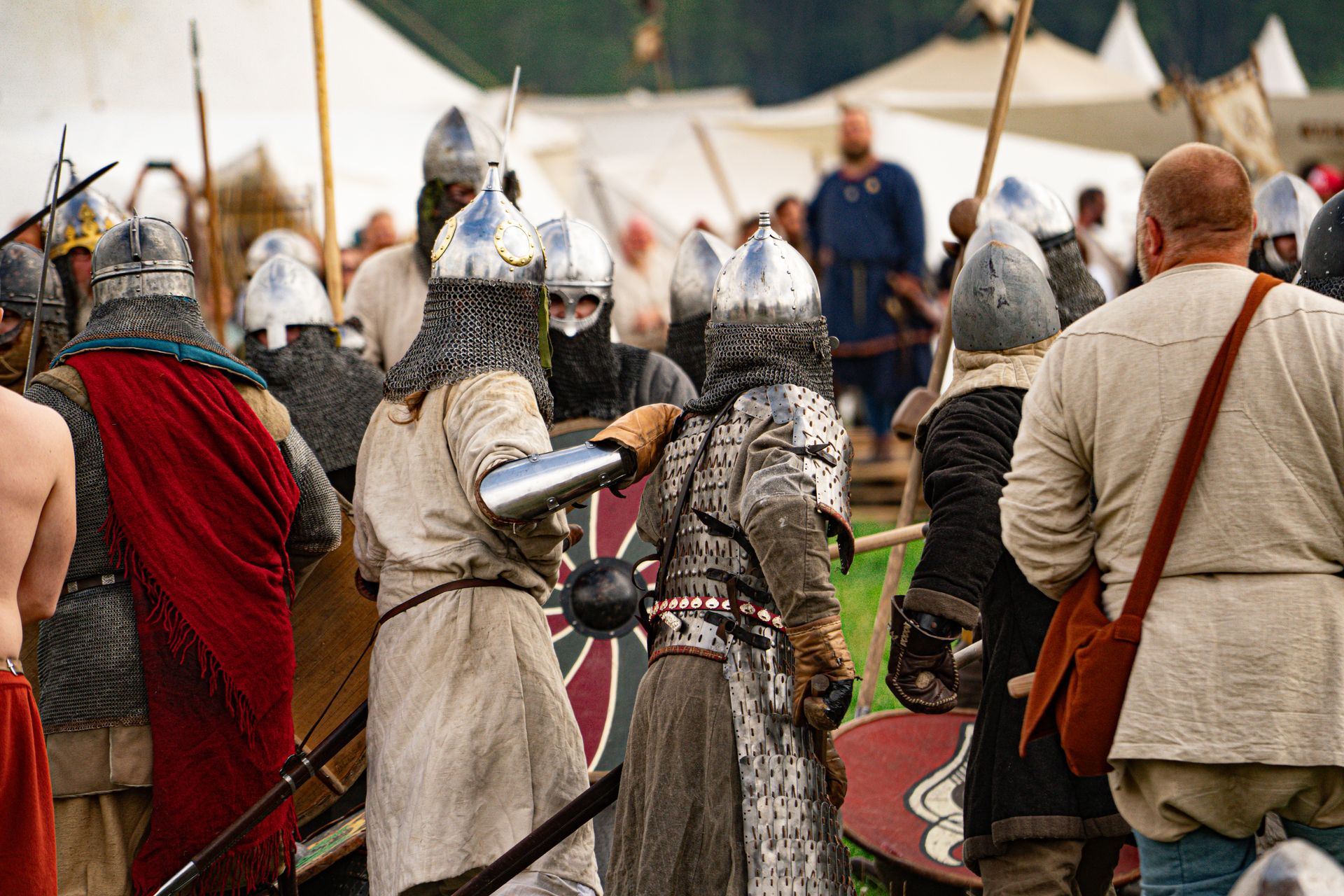 Viking warriors at a historical reenactment in Szczecin
